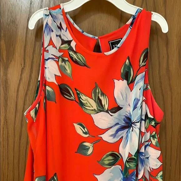 JH COLLECTIBLES UEC Women’s Size 16 Floral Sleeveless Red Sheath Dress - Picture 11 of 11